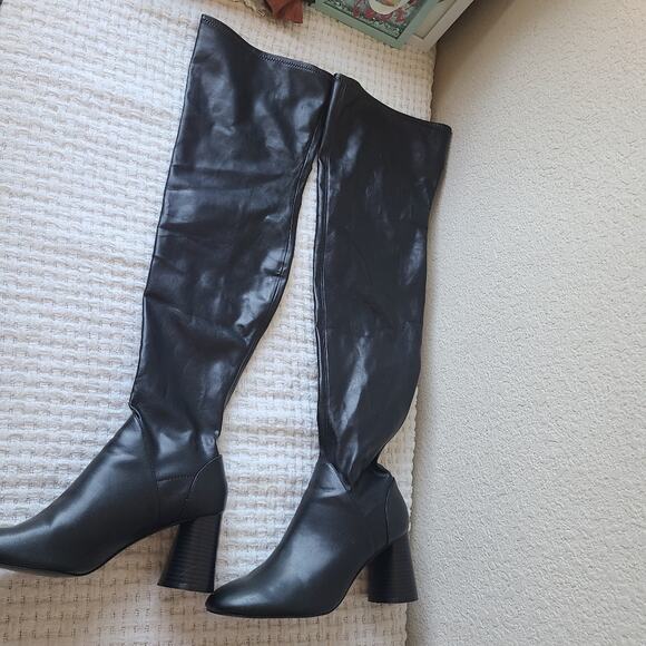 ZARA Black Faux Leather Boots Women's Size EU 38 US Size 7.5 - Picture 4 of 10